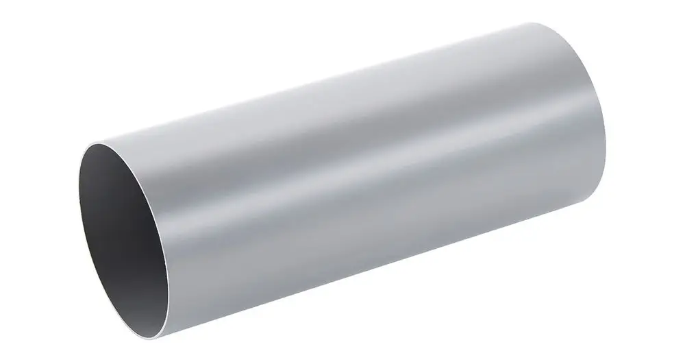 Silberner runder Metallrohrzylinder auf hellem Hintergrund. Das Produkt könnte zur Anwendung in Heizsystemen, möglicherweise von Vaillant, genutzt werden.